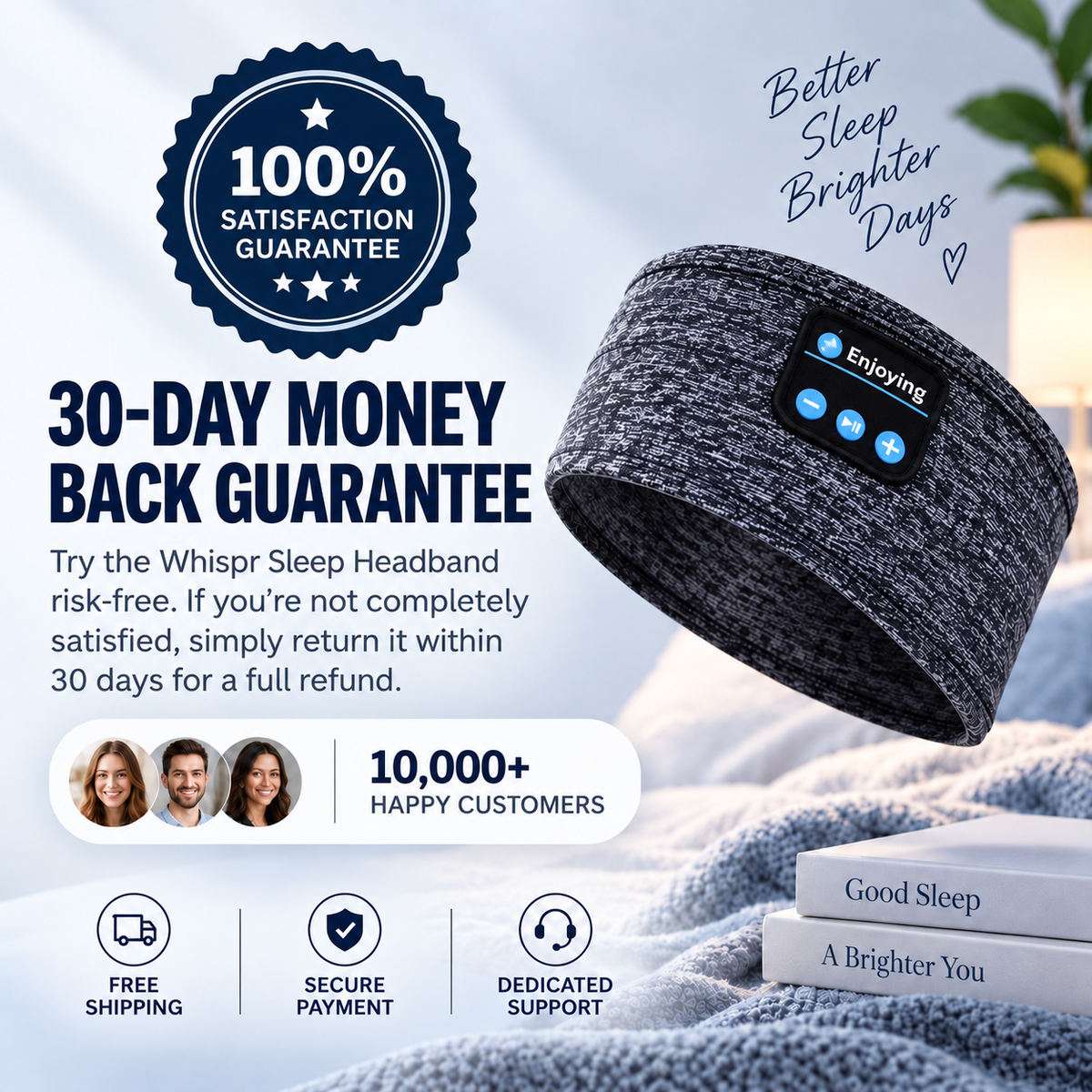 Whispr Headband – Made To Sleep In, All Night
